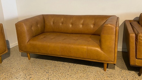 KARL Leather Two Seater Sofa (Material- Full Leather ,colour- Vintage Tan) 1