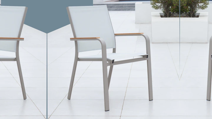 Wentworth Taupe Outdoor Dining Chair With Teak Accent Set Of 6
