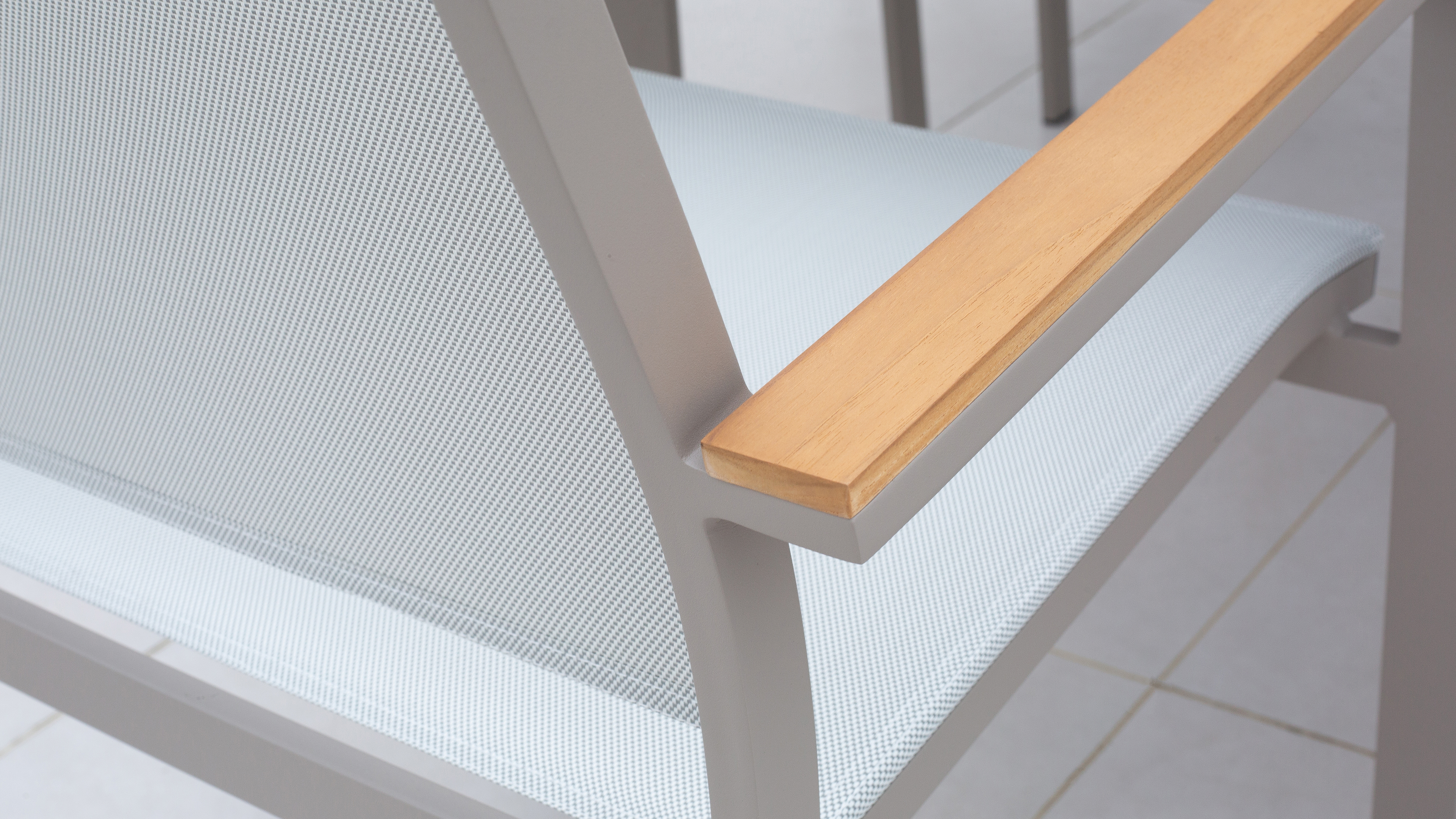 Wentworth Taupe Outdoor Dining Chair With Teak Accent Set Of 6 3 Thumbnail