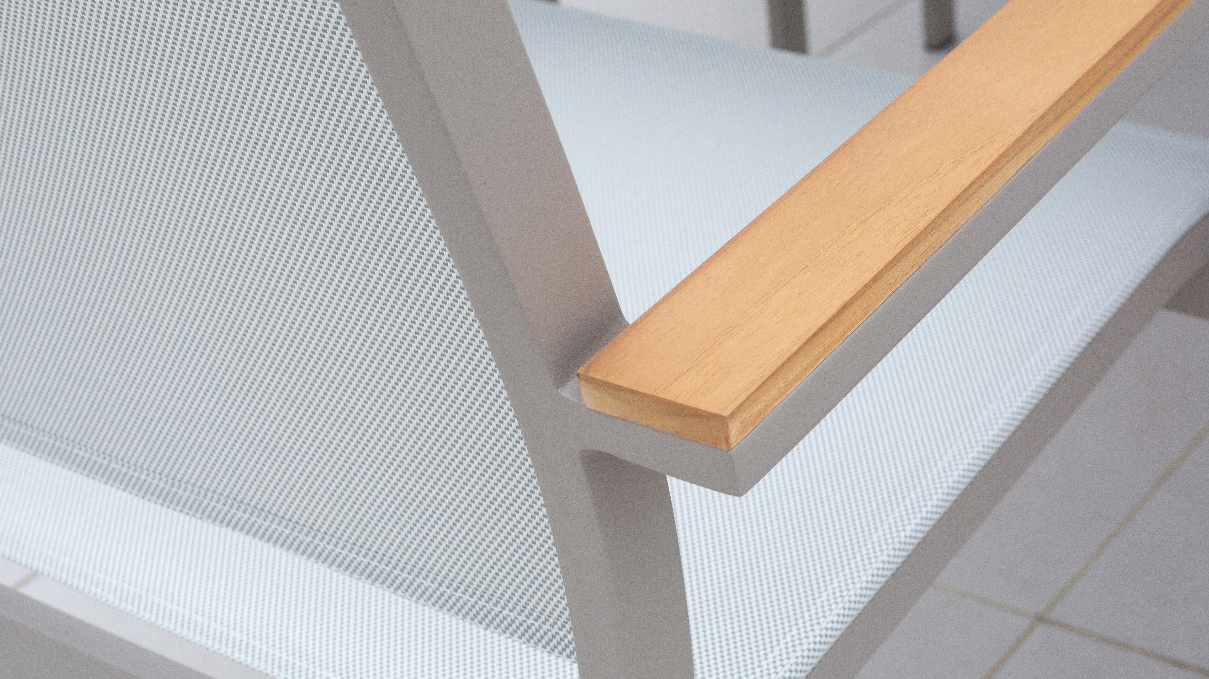 Wentworth Taupe Outdoor Dining Chair With Teak Accent Set Of 4 3 Thumbnail