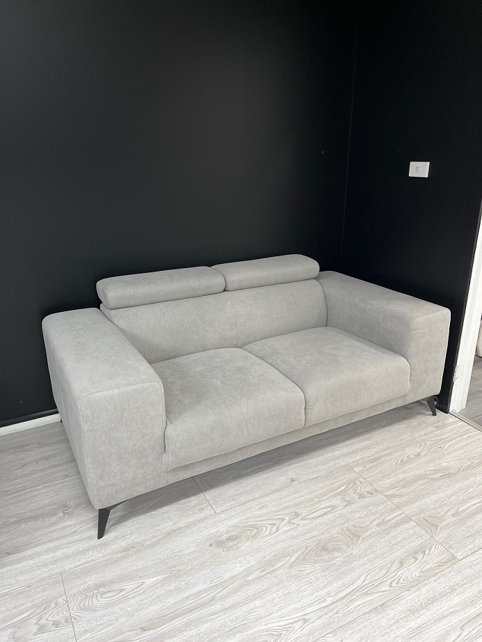 GALAXY Fabric Two Seater Sofa (Fabric- Manisa Fossil ,leg-tapered Leg  Black - SKU2838717) 3
