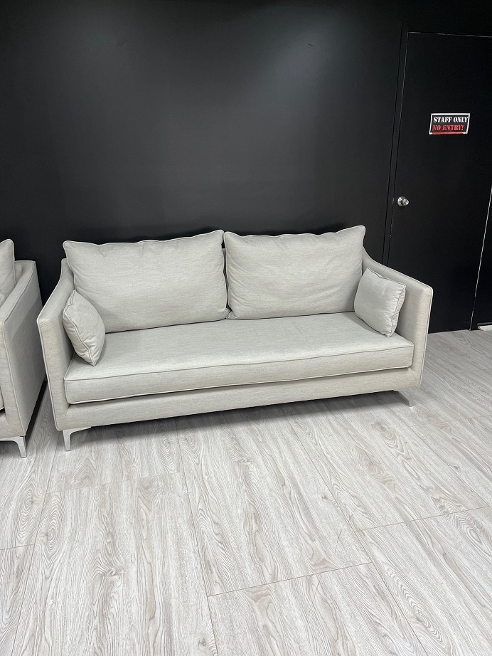 ADA Fabric Three Seat Sofa (Fabric- Gravity Sand ,leg-corner Leg  Chrome ,fill- Feather ,firmness- Soft - SKU1366092) 3