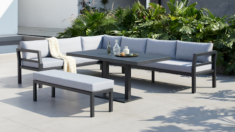 New Bondi Charcoal Outdoor Aluminium Lounge & Dining Combo 6 Thumbnail