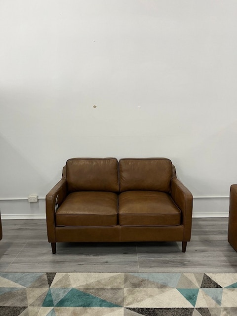 OSKAR Leather Two Seater Sofa 2