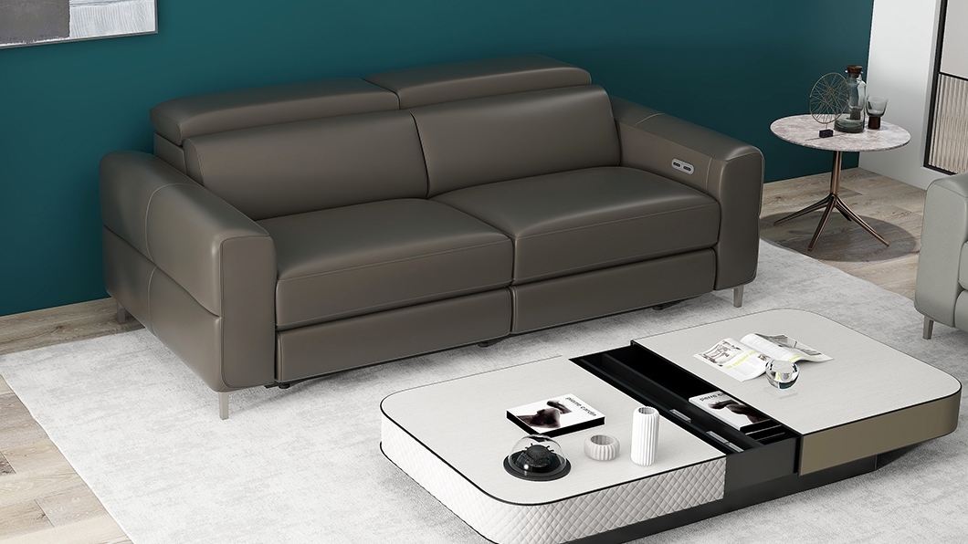 Osten Leather Three Seat Sofa Power Recliner, Power Headrest 8 Thumbnail