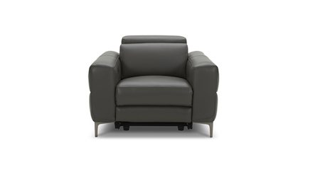 Osten Leather Armchair Power Recliner, Power Headrest