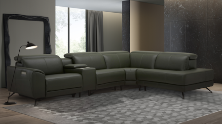 Dover Leather Corner Lounge With Terminal And Console