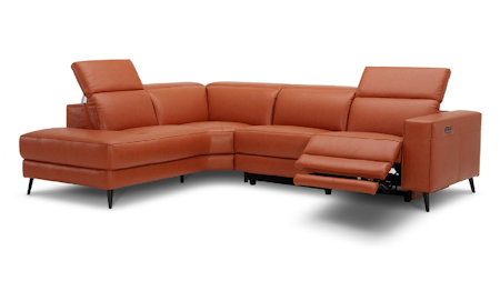 Stirling Leather Recliner Corner Lounge With Terminal Chaise