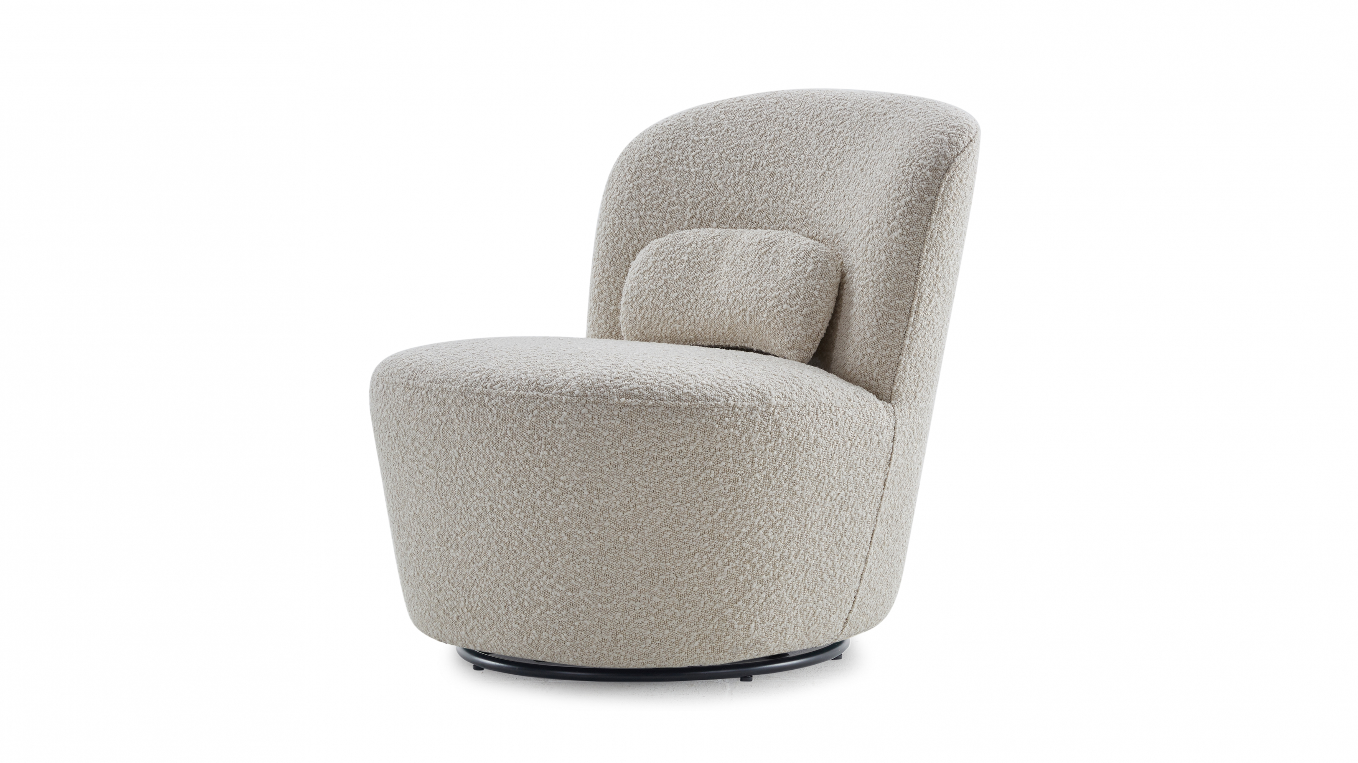 Zoey Boucle Fabric Swivel Chair 4 Thumbnail