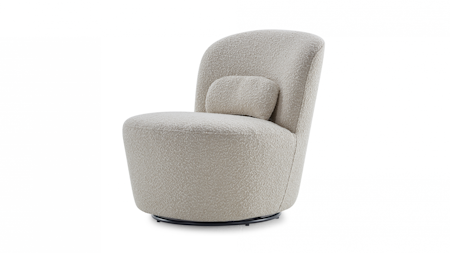 Zoey Boucle Fabric Swivel Chair