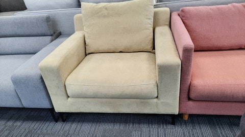 APOLLO Fabric Armchair (Fabric-manisa Acacia ,leg-corner Leg  Black ,fill- Feather ,firmness- Soft) 1