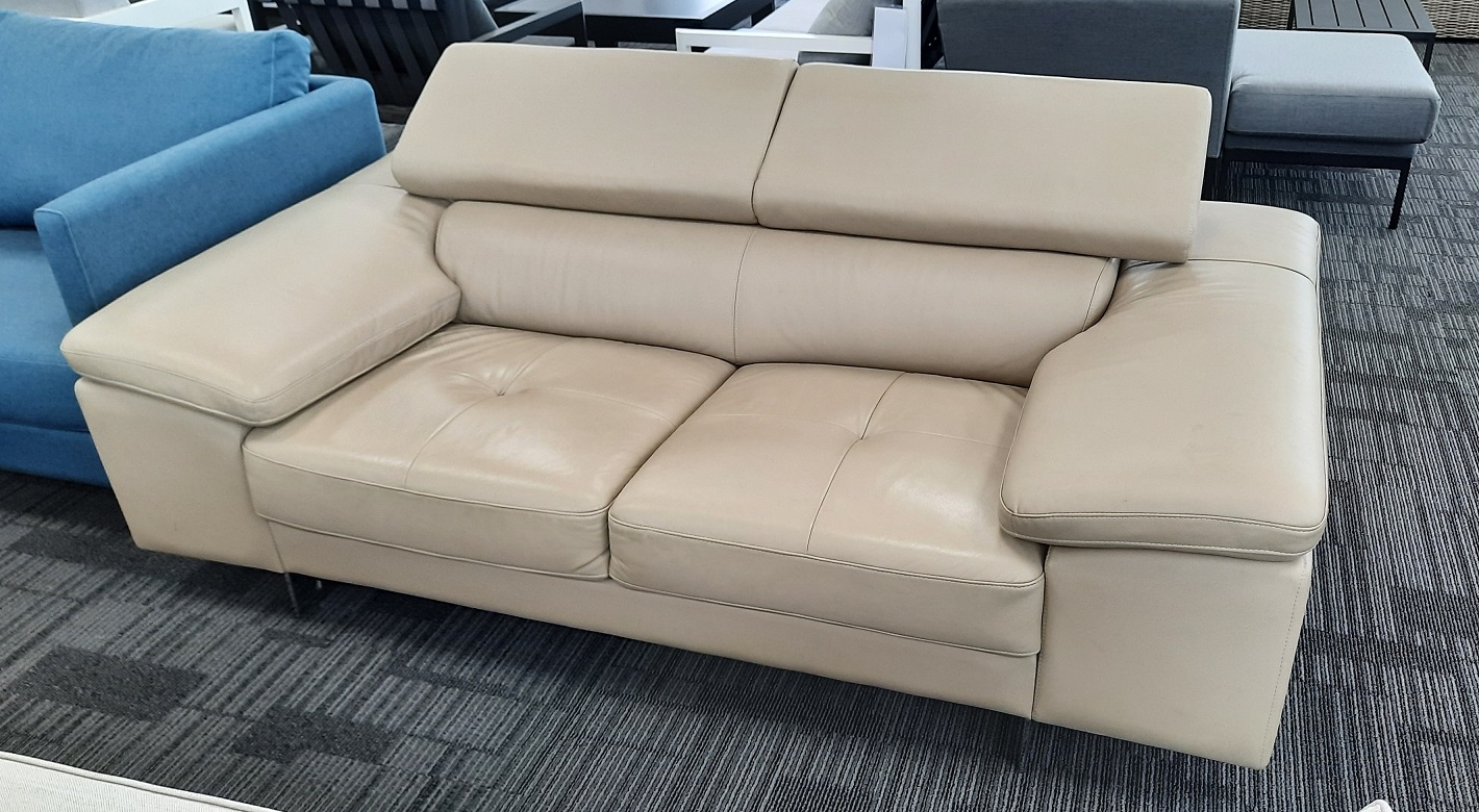 BOSTON Leather Two Seat Sofa (Main Colour: Essential Smoke, Material: Leather + Match - SKU2930487) 1