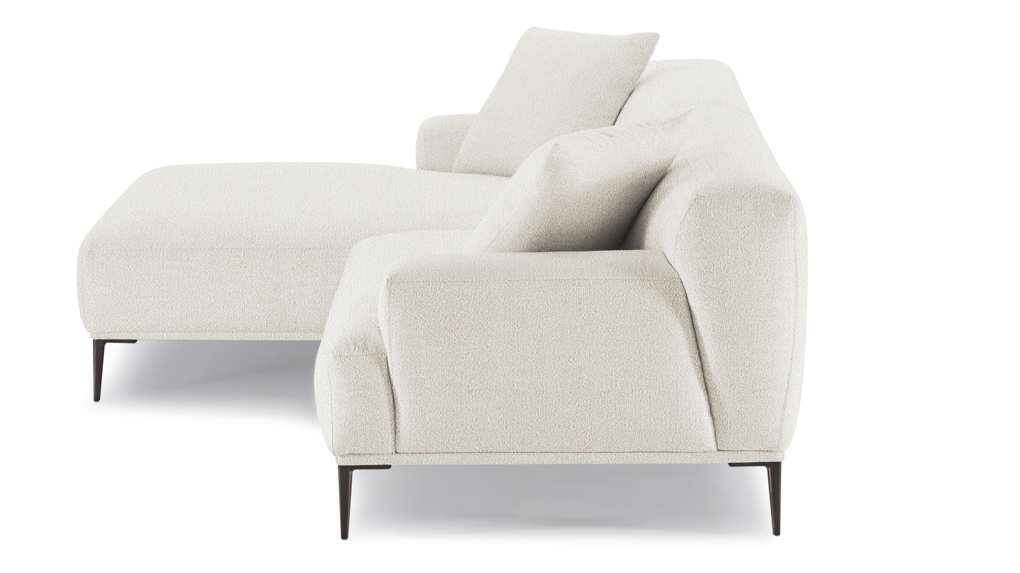 Andrea Boucle Fabric Chaise Lounge 5 Thumbnail