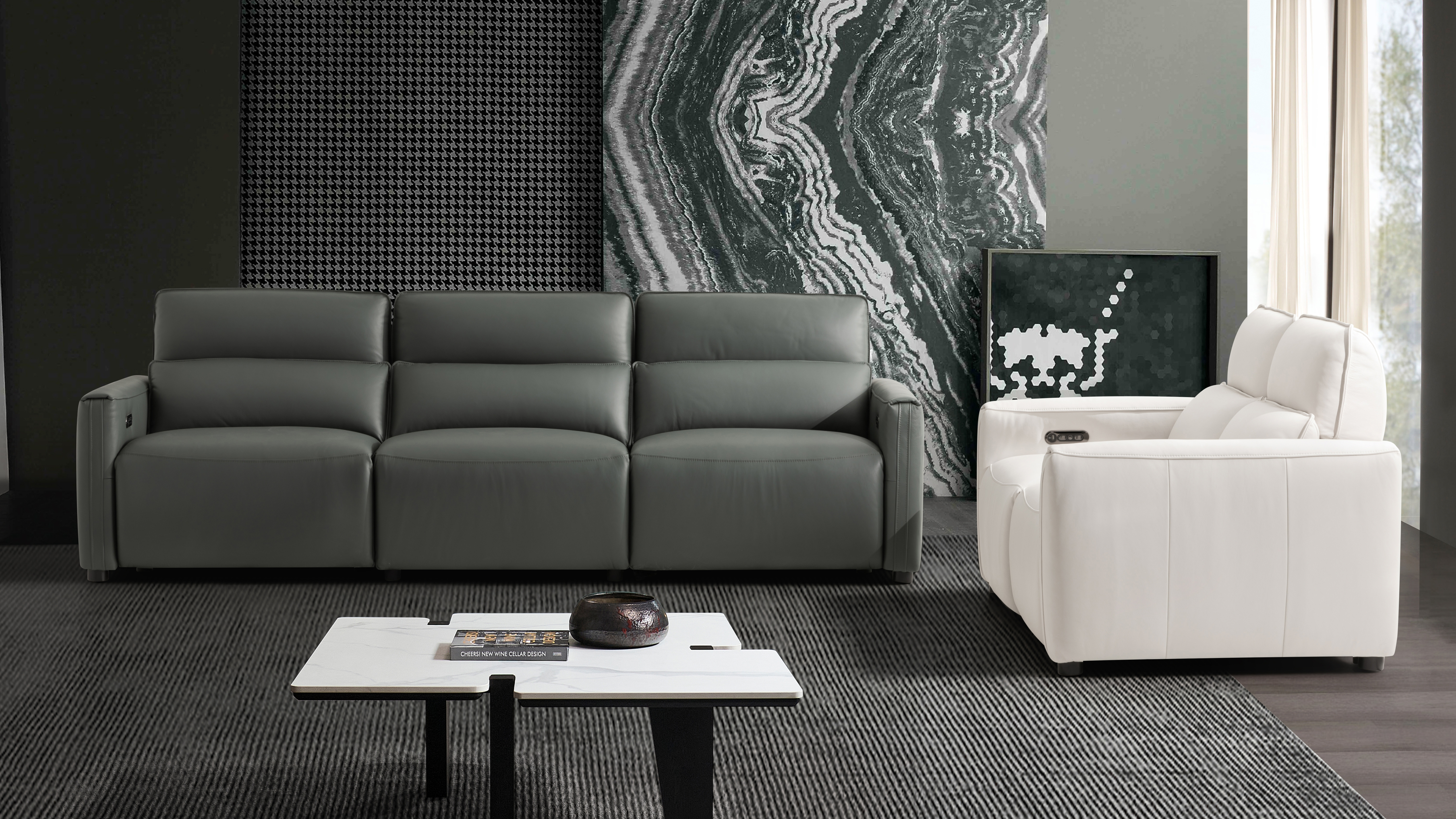 Maverick Leather Recliner Three Seat Sofa 5 Thumbnail