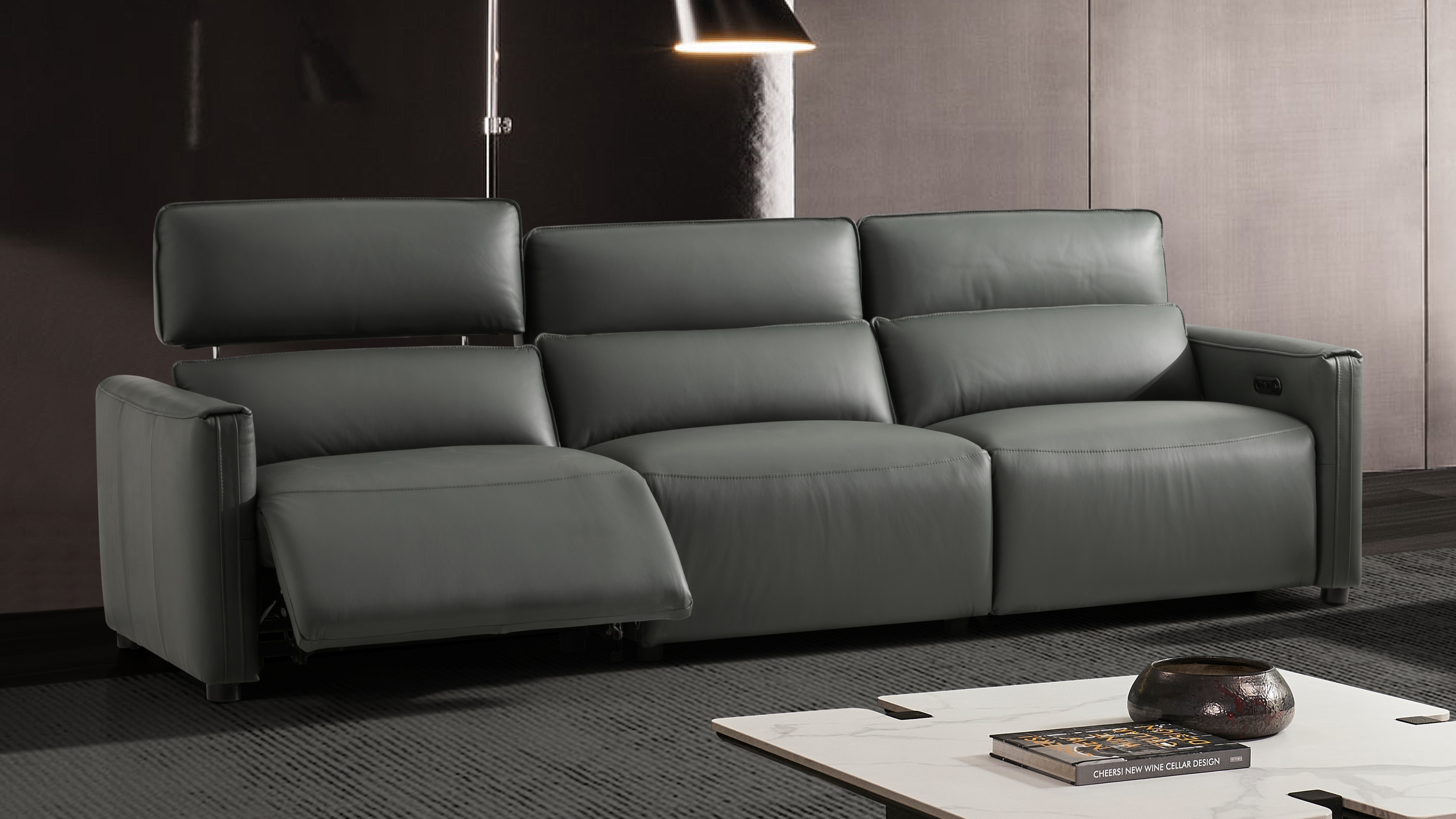 Maverick Leather Recliner Three Seat Sofa 5 Thumbnail