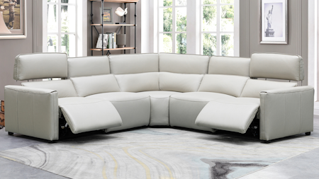 Maverick Leather Recliner Corner Lounge Option A