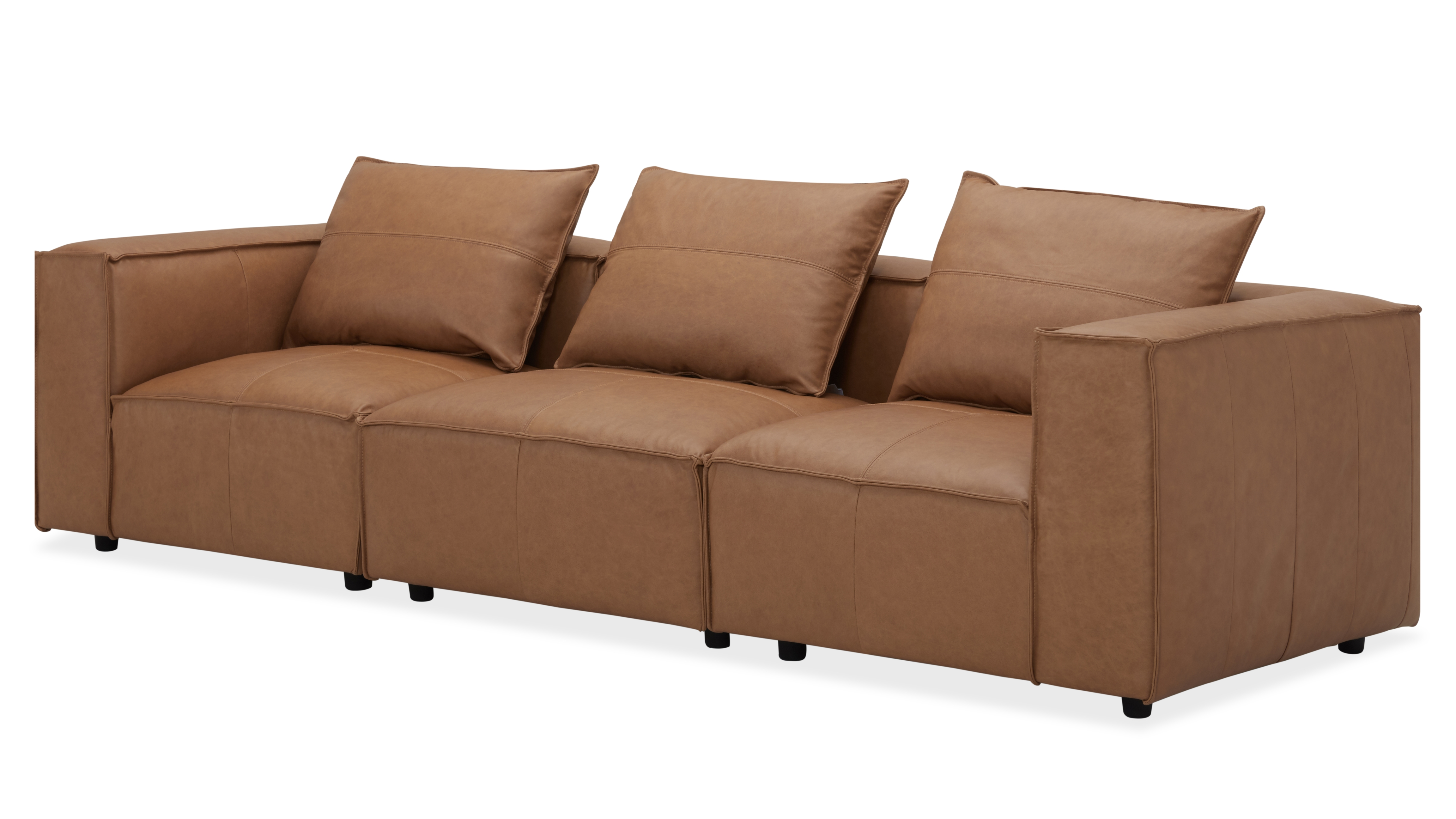 Enzo Leather Three Seat Sofa 6 Thumbnail