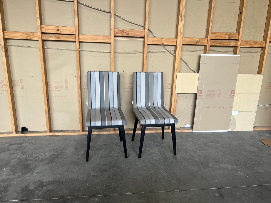 KROES Outdoor Dining Chair Twin Set (Fabric Colour: Sunbrella Quadri Grey - SKU437680) 1