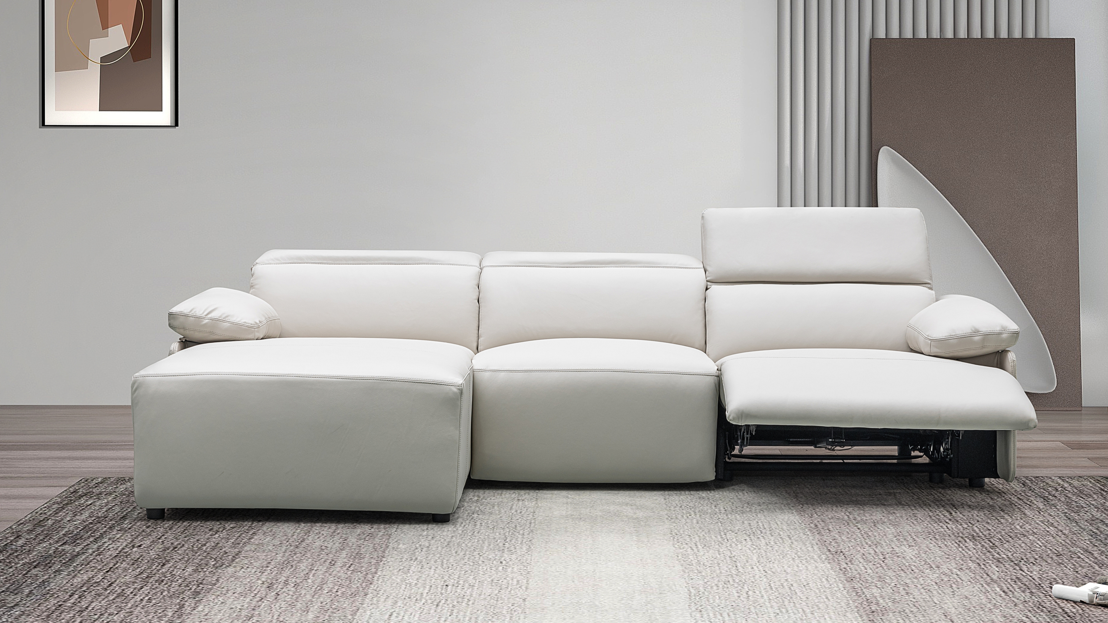 Crawford Leather Recliner Chaise Lounge Option A 4 Thumbnail