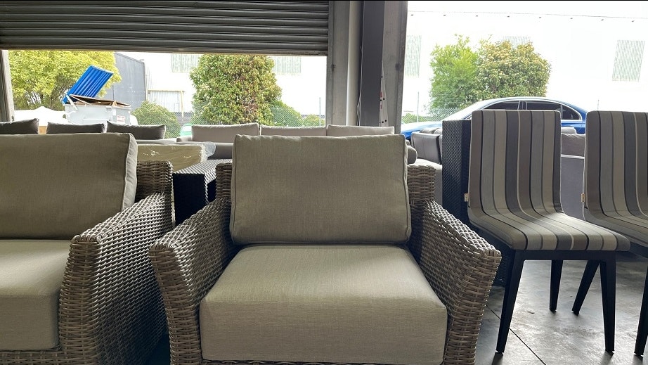 SAVANNAH Outdoor Rocker Chair (Colour: Wicker + Fabric - SKU752302) 1