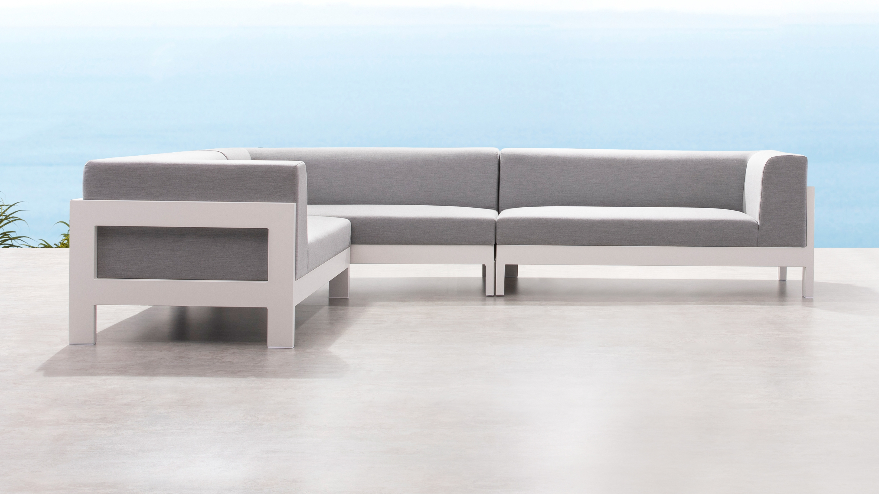 New Noosa White Outdoor Fabric Corner Lounge 10 Thumbnail