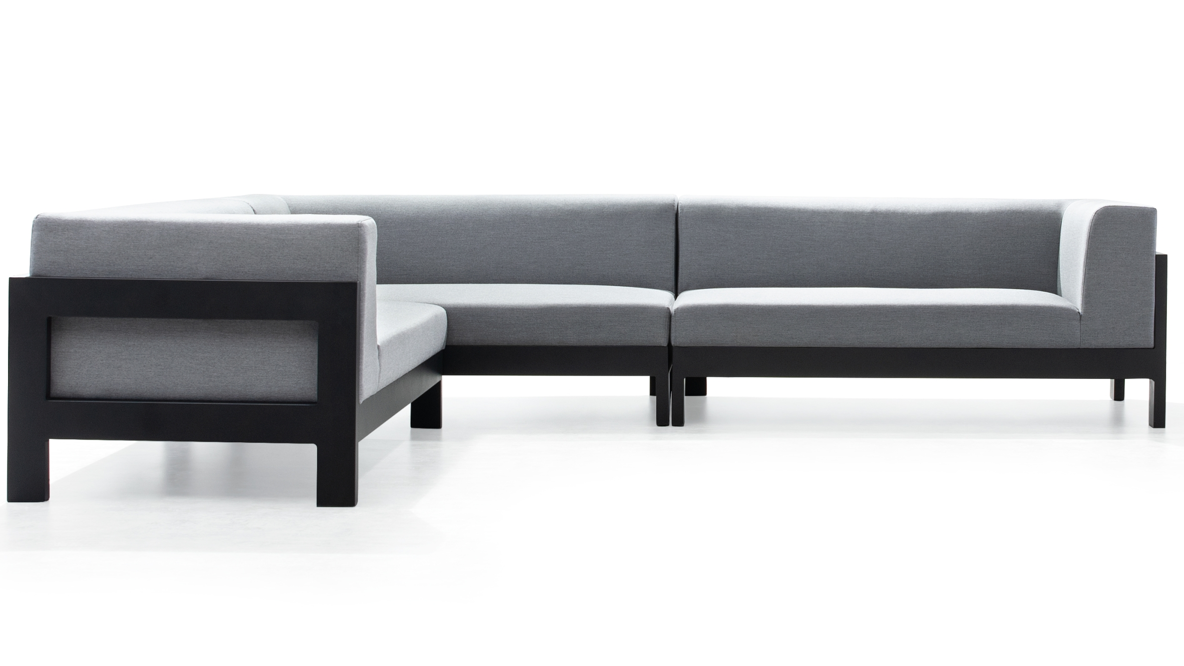 New Noosa Black Outdoor Fabric Corner Lounge 11 Thumbnail