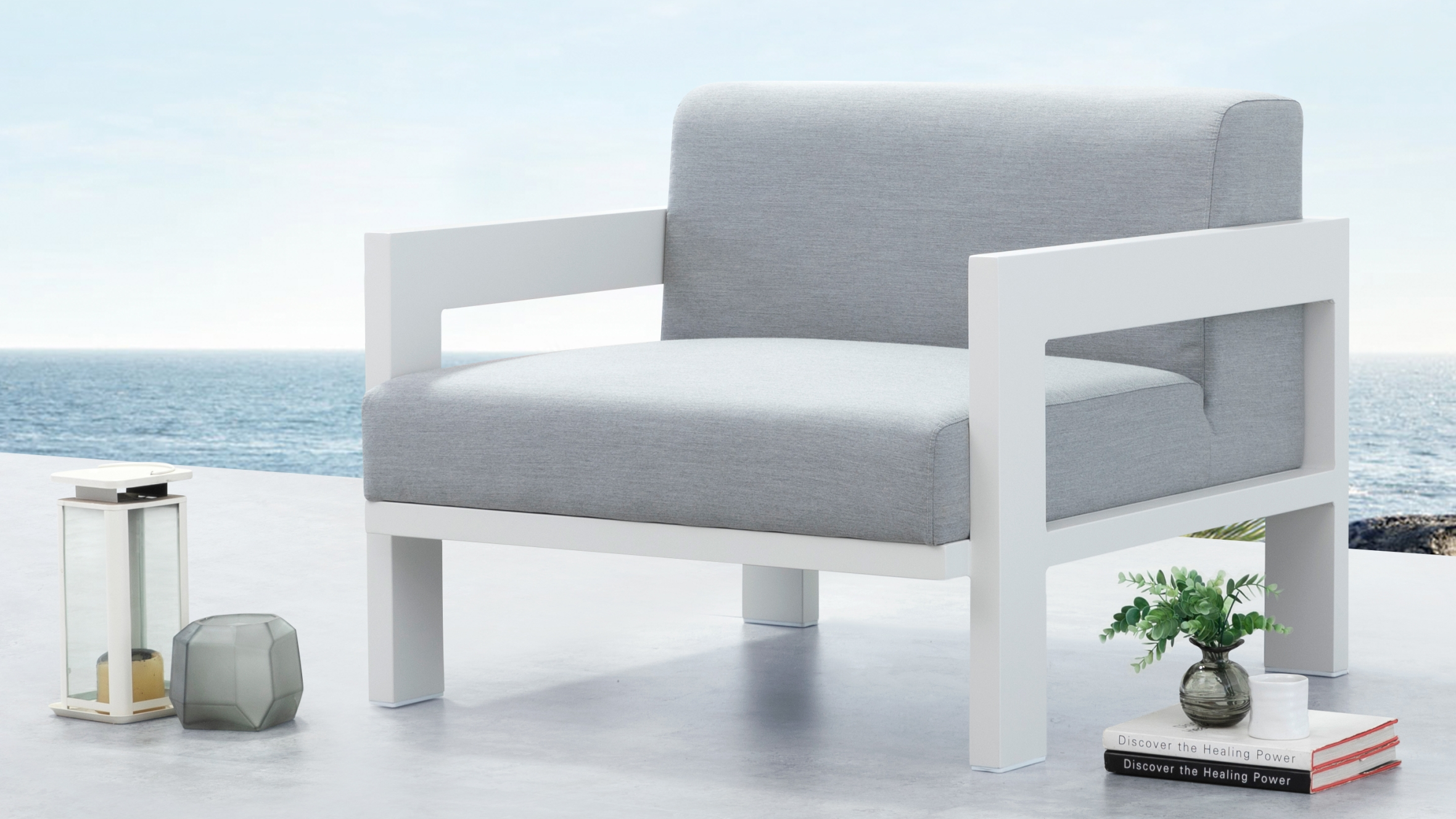 New Noosa White Outdoor Armchair 9 Thumbnail