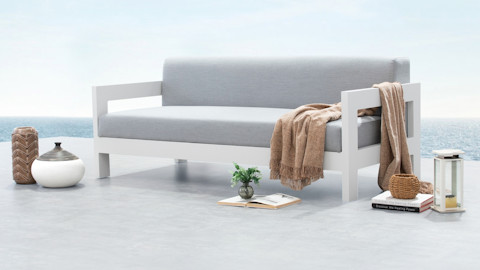 New Noosa White Outdoor Fabric Two Seater Sofa 7 Thumbnail