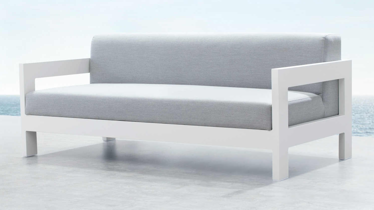 New Noosa White Outdoor Fabric Two Seat Sofa 10 Thumbnail