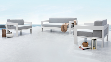 New Noosa White Outdoor Lounge Set 2+1+1