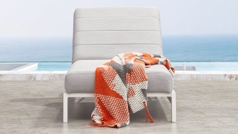 New Noosa White Outdoor Fabric Sun Lounge 7 Thumbnail