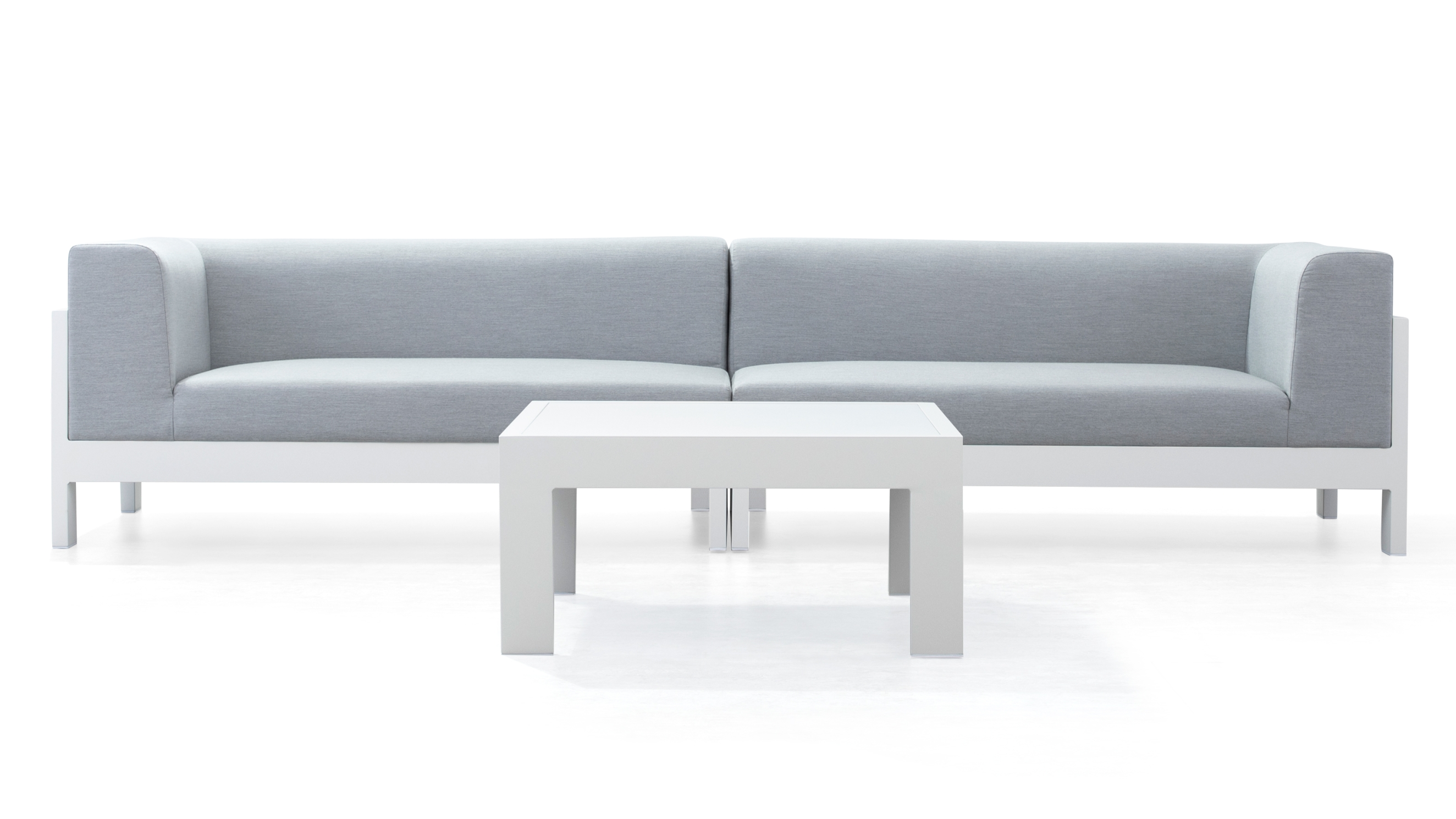 New Noosa White Outdoor Fabric Lounge With Coffee Table 9 Thumbnail