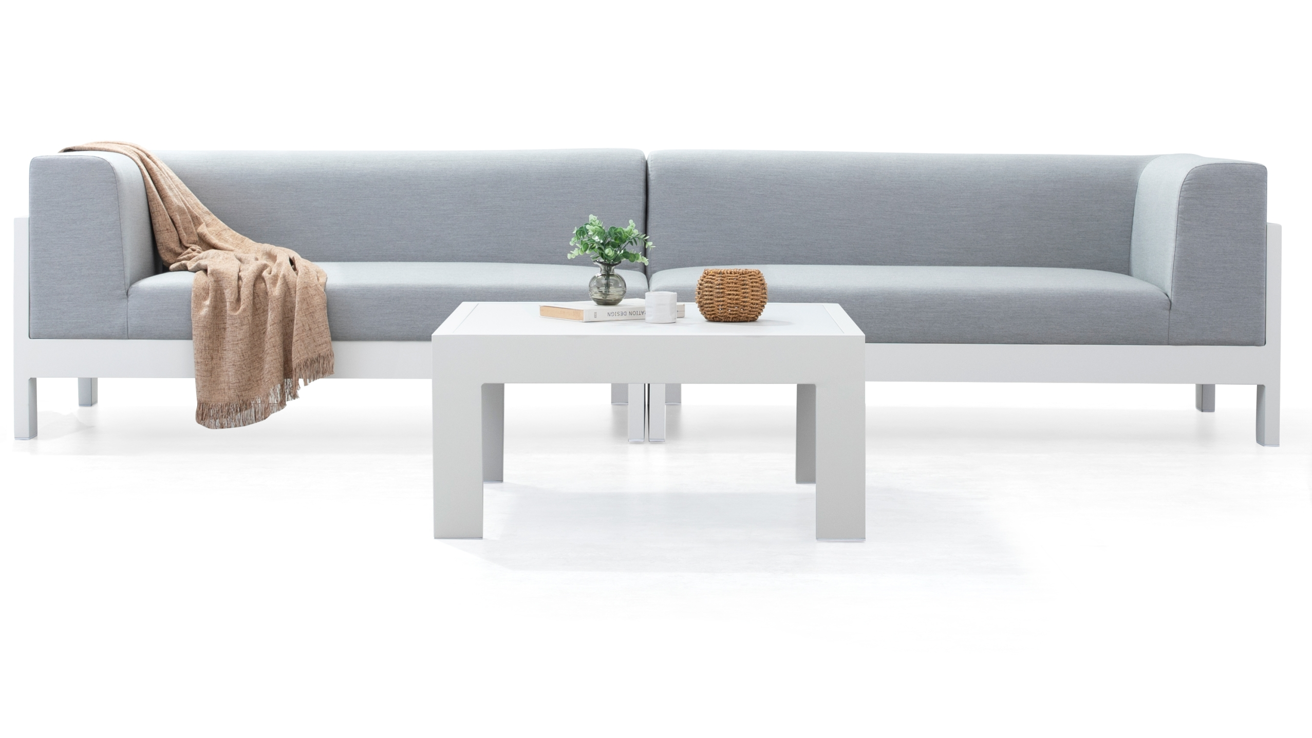 New Noosa White Outdoor Fabric Lounge With Coffee Table 9 Thumbnail