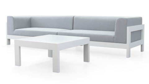 New Noosa White Outdoor Fabric Lounge With Coffee Table 8 Thumbnail