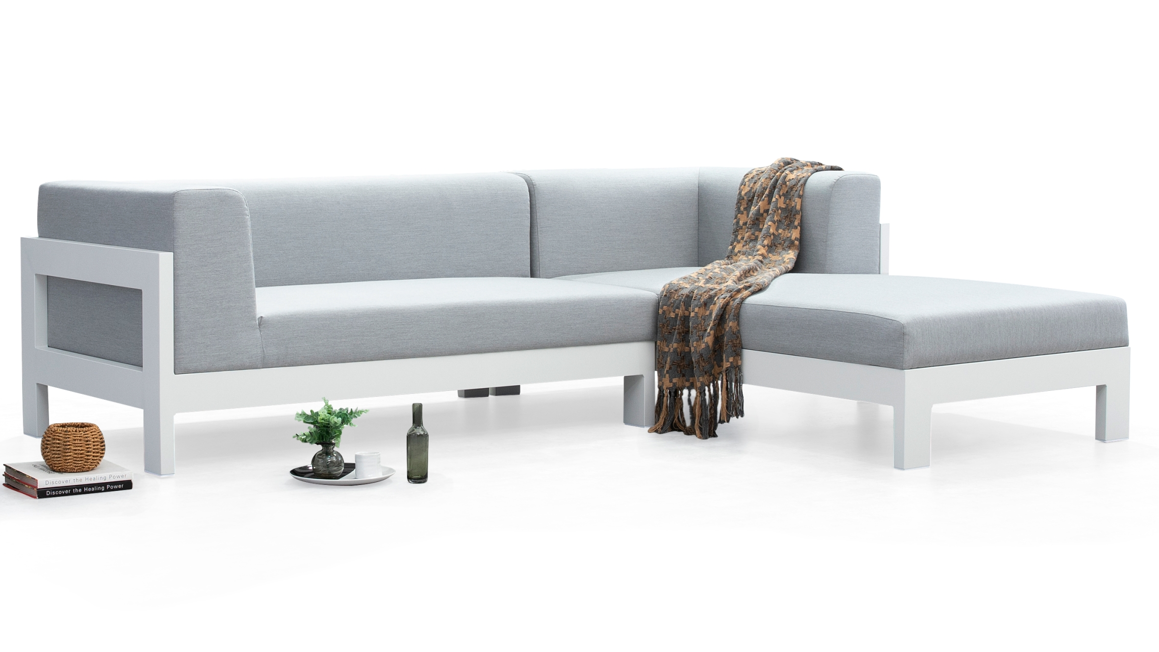 New Noosa White Outdoor Fabric Chaise Lounge 14 Thumbnail