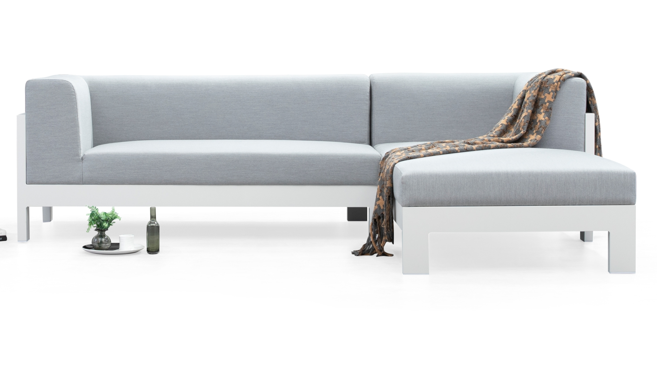 New Noosa White Outdoor Fabric Chaise Lounge 14 Thumbnail