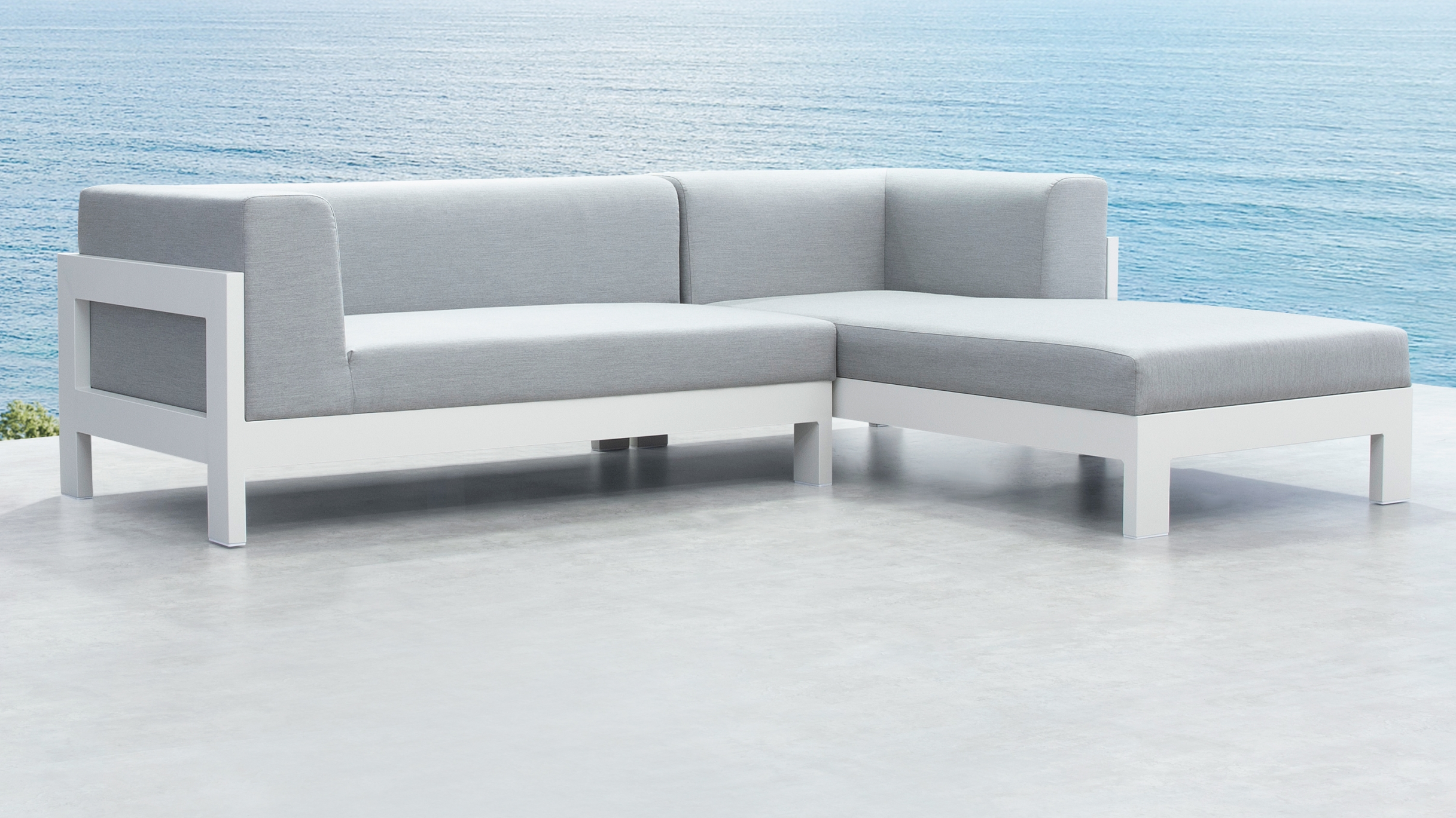 New Noosa White Outdoor Fabric Chaise Lounge 14 Thumbnail