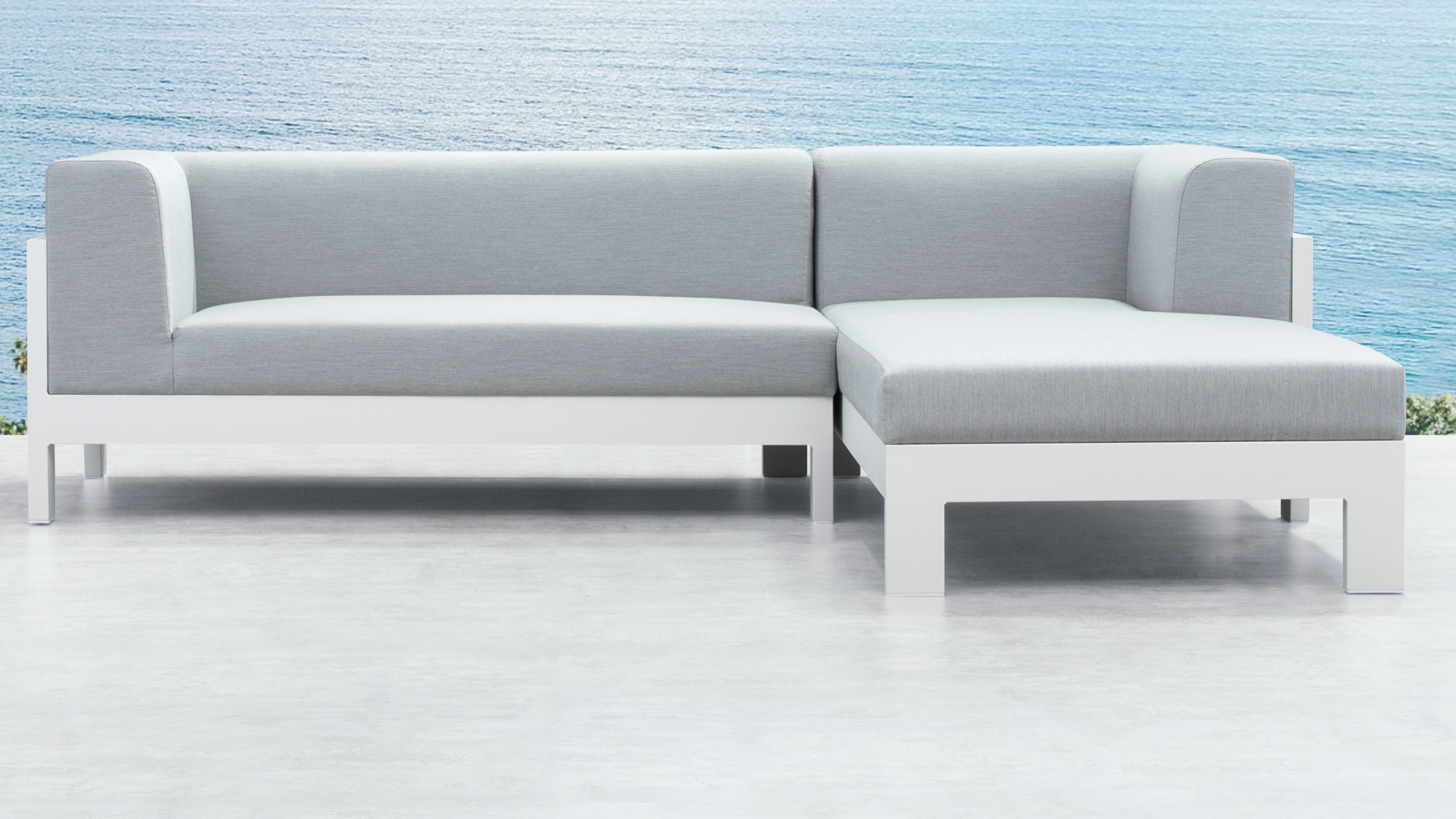 New Noosa White Outdoor Fabric Chaise Lounge 14 Thumbnail