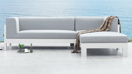 New Noosa White Outdoor Fabric Chaise Lounge