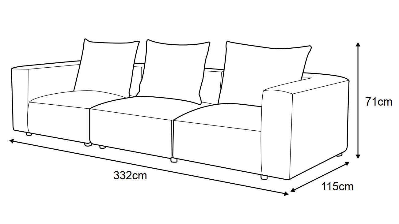 Enzo Leather Three Seat Sofa 6 Thumbnail