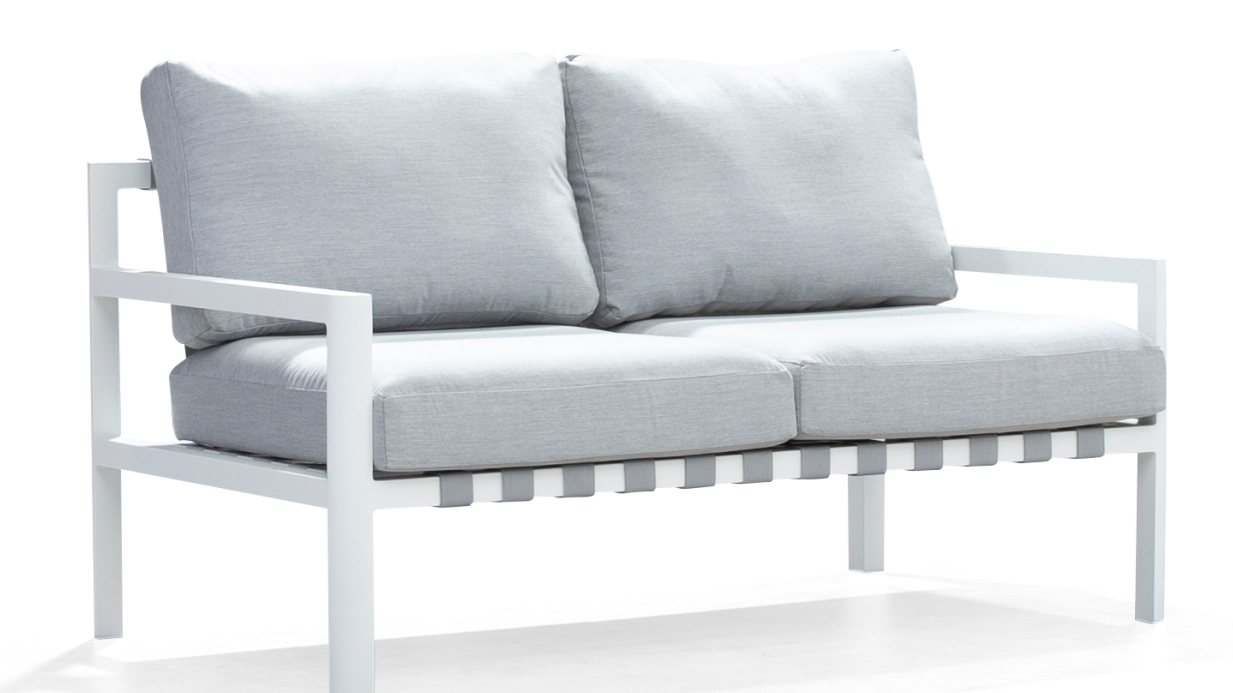 Manly White Outdoor Two Seat Sofa 11 Thumbnail