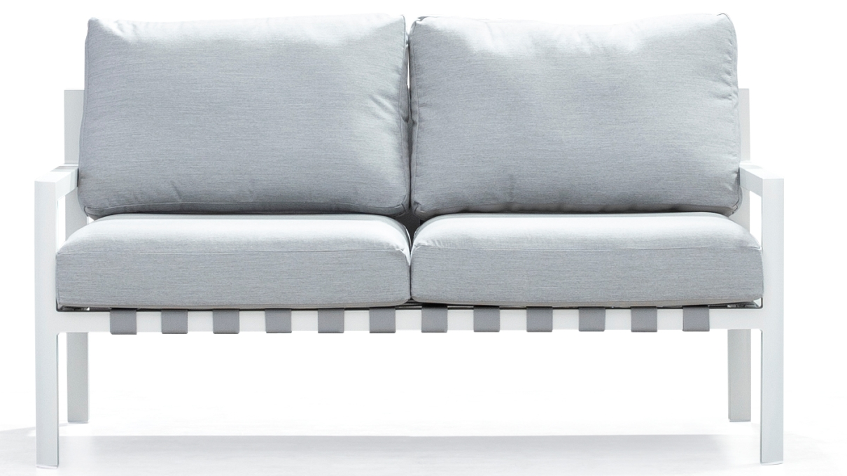 Manly White Outdoor Two Seat Sofa 11 Thumbnail