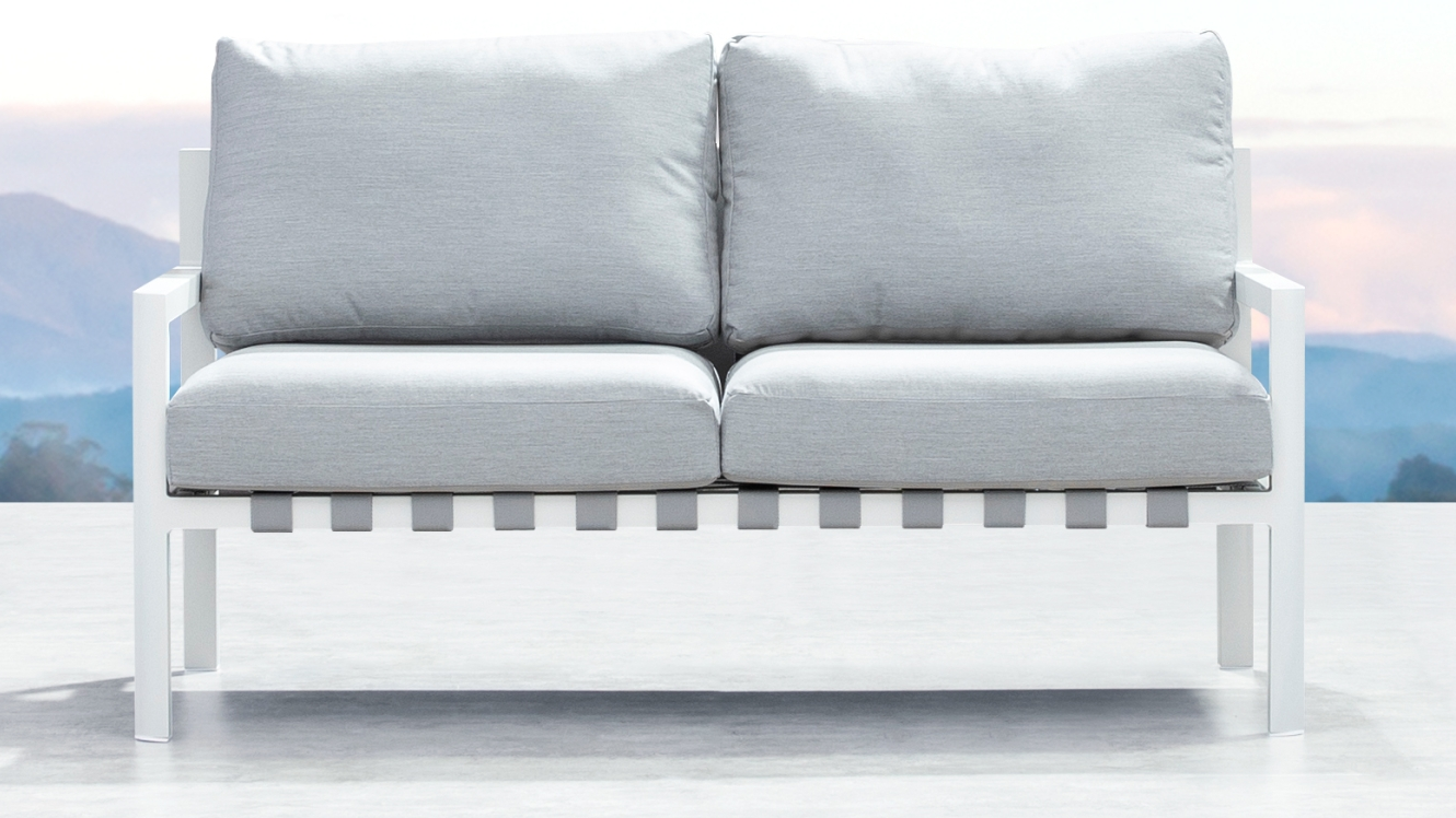 Manly White Outdoor Two Seat Sofa 11 Thumbnail