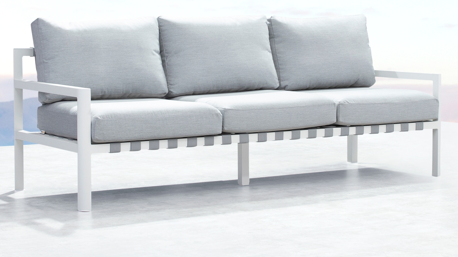 Manly White Outdoor Three Seat Sofa 11 Thumbnail