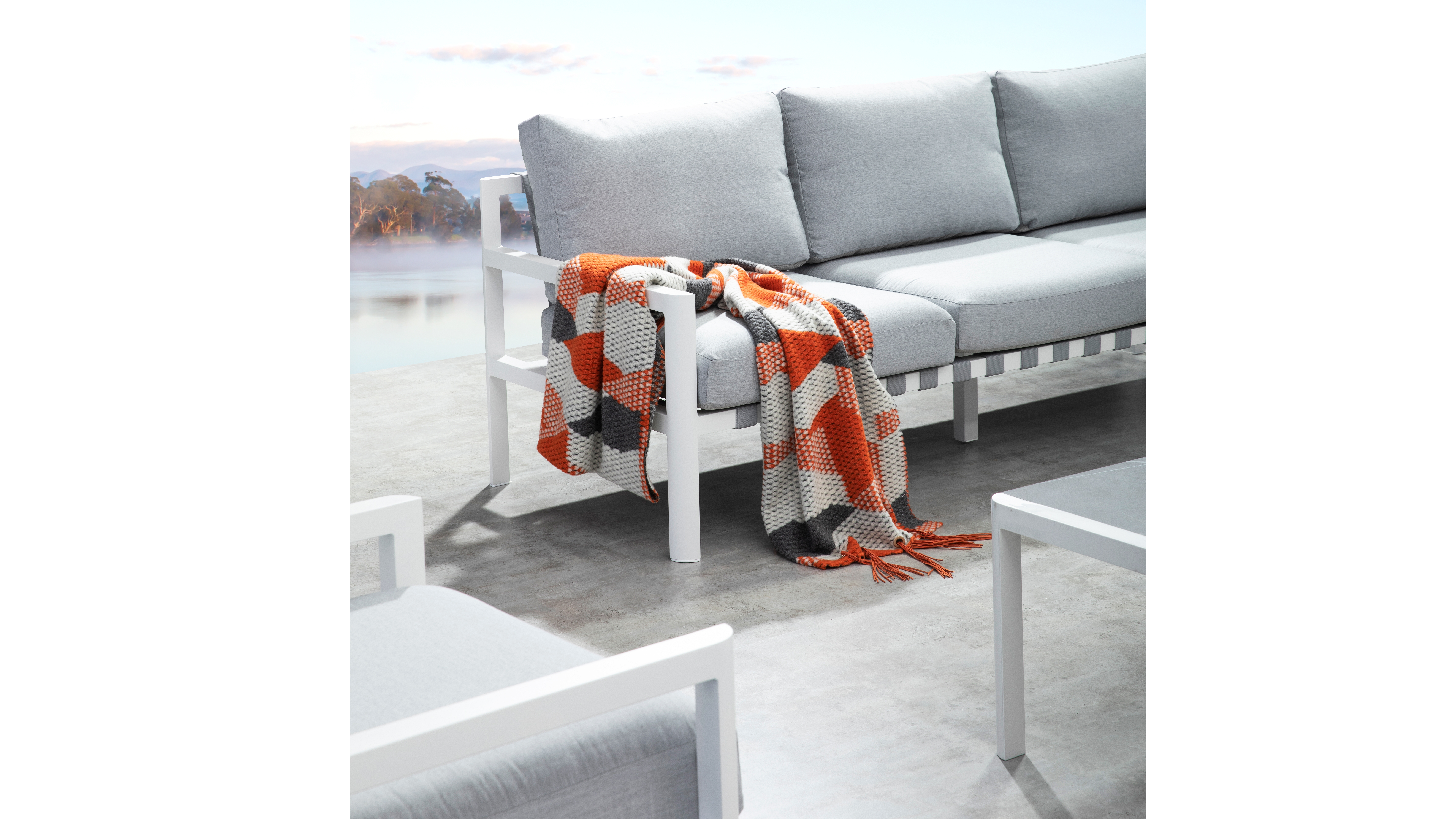 Manly White Outdoor Three Seat Sofa 11 Thumbnail