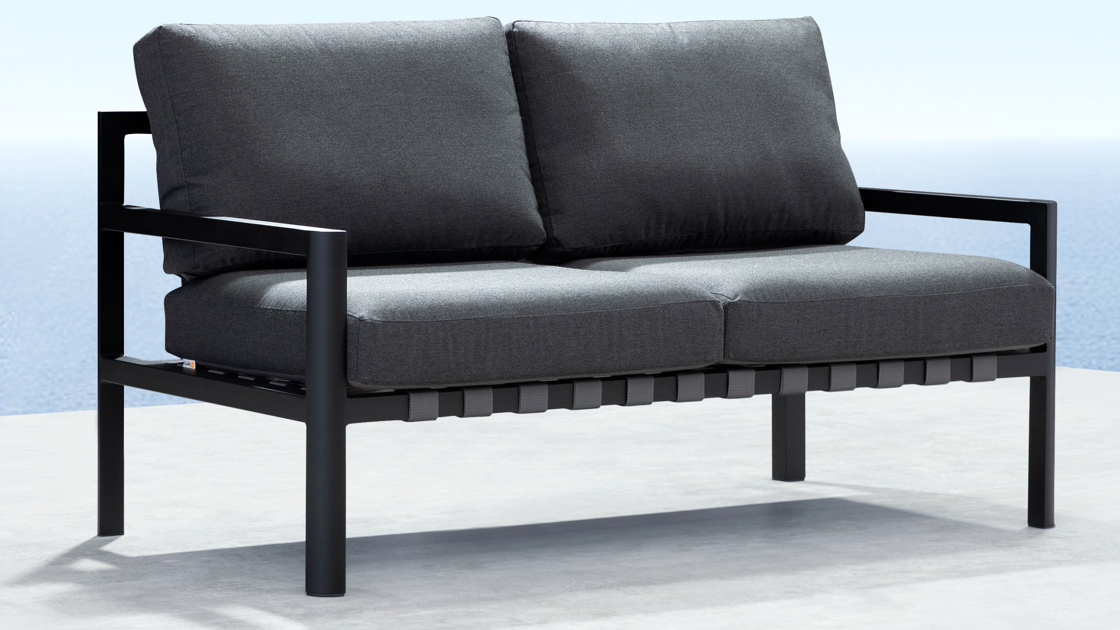 Manly Black Outdoor Two Seat Sofa 10 Thumbnail