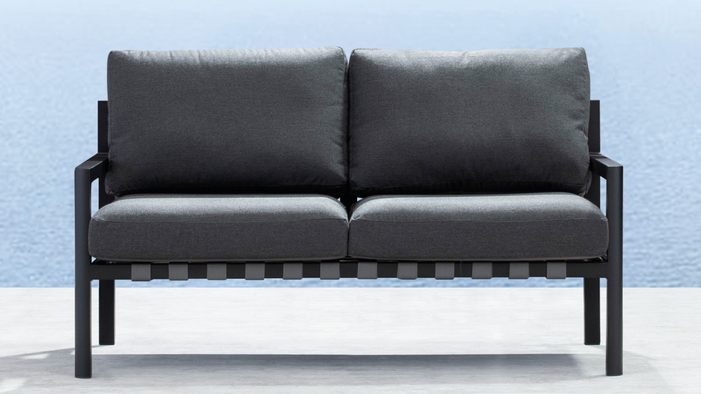 Manly Black Outdoor Two Seat Sofa 10 Thumbnail