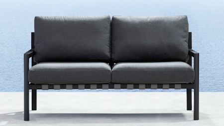 Manly Black Outdoor Two Seat Sofa