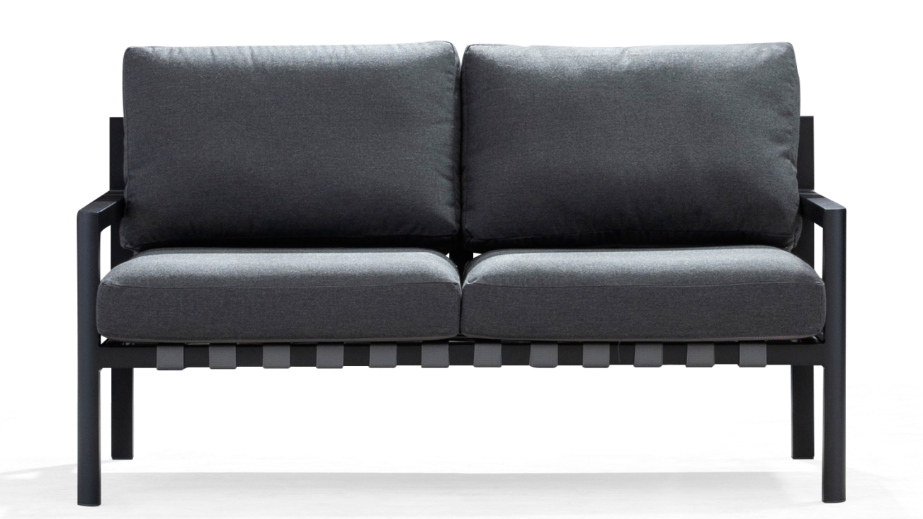 Manly Black Outdoor Two Seat Sofa 10 Thumbnail