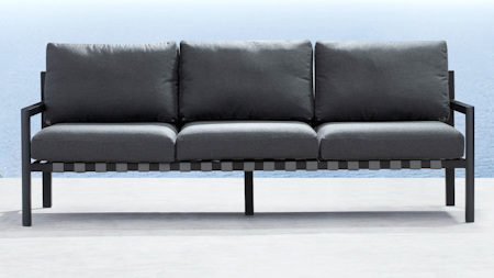 Manly Black Outdoor Three Seat Sofa